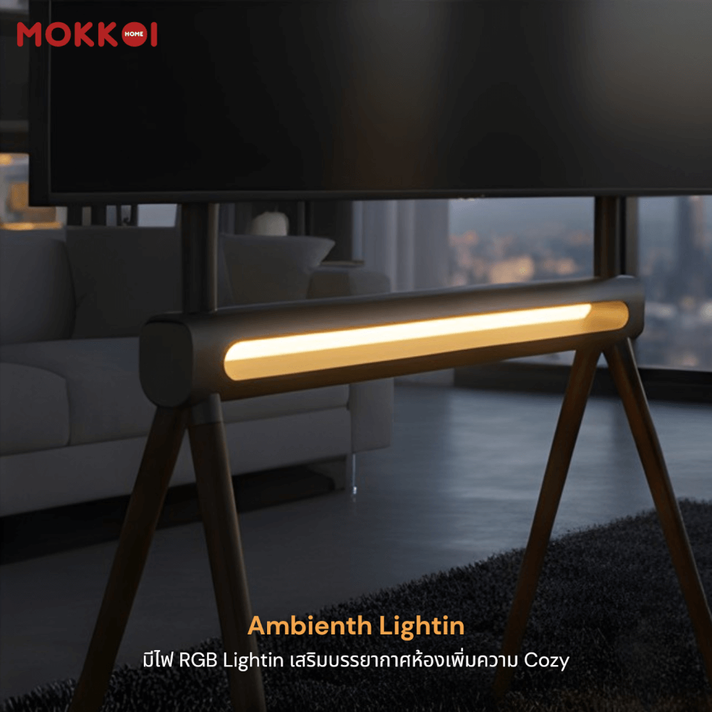 ขาตั้งทีวี MOKKOI HOME รุ่น WMB4970-RGB LIGHTIN สำหรับทีวีขนาด 49-70 นิ้ว มีไฟ RGB LIGHTIN